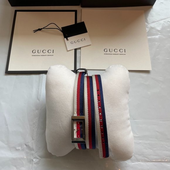Gucci G-Frame Nylon Strap Wrap Strap Watch Green Swiss Made NWT AND BOX - Picture 8 of 16